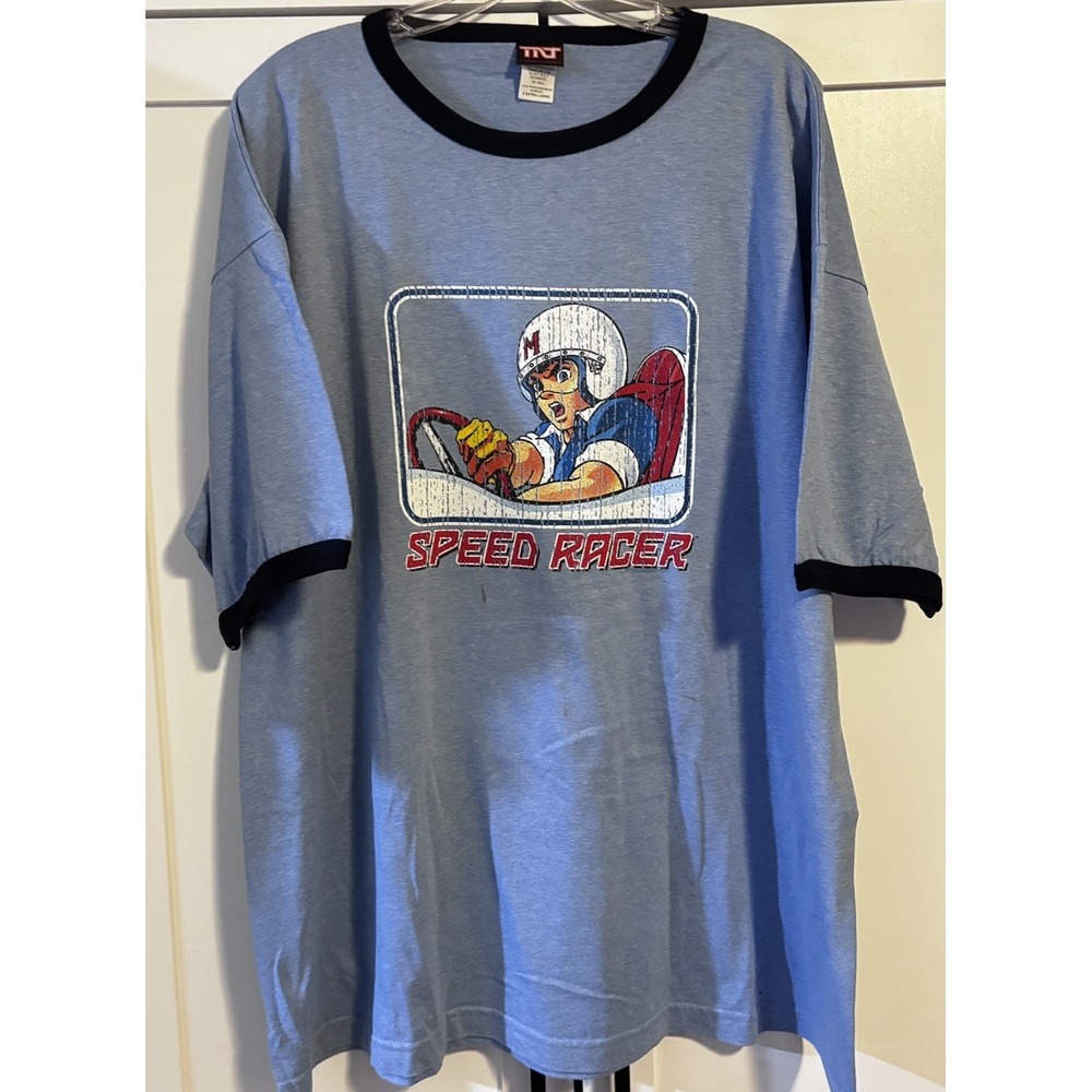 Vintage Y2K Speed Racer T Shirt 2XL TNT Trau Loevner Anime Ringer Tee